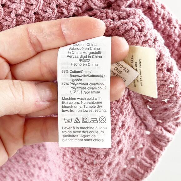 Madewell Open Stitch Austen Crewneck Pullover Sweater Weathered Berry Pink Large - Picture 5 of 5